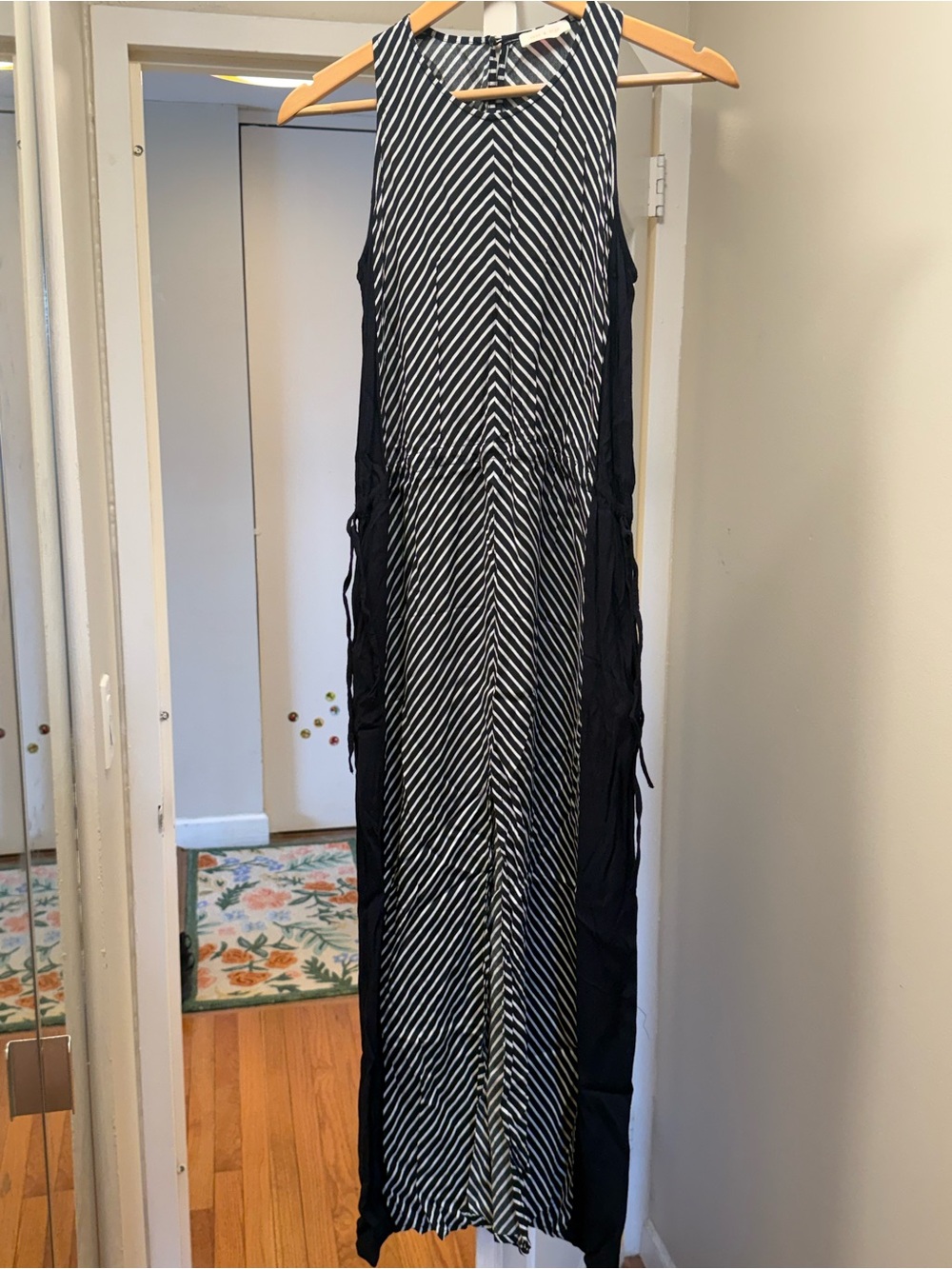 NWOT sass & bide Black and White Striped Sleeveless Maxi Dress